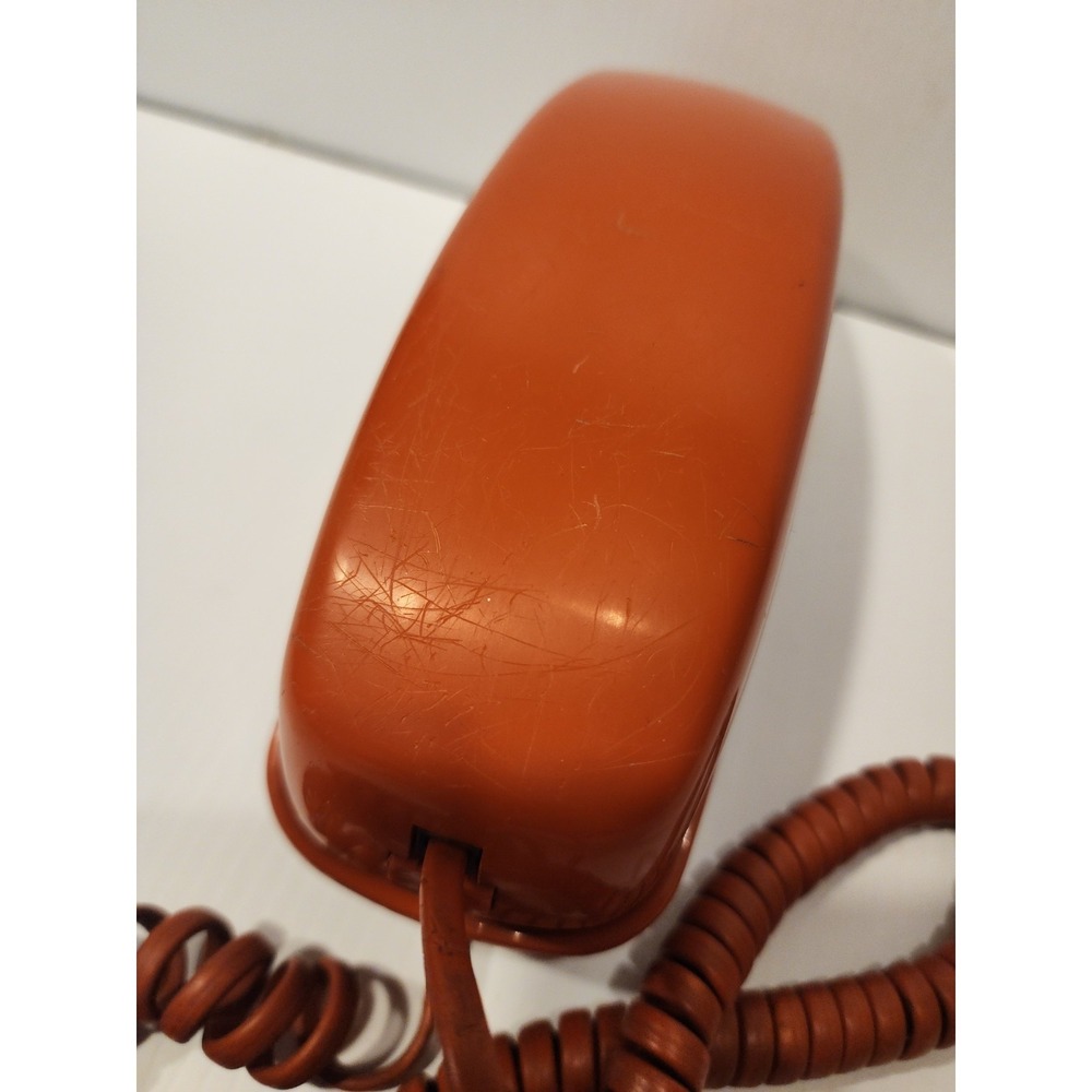 Vintage Western Electric  Orange Trimline Telelphone Touch Tone 10 Buttons Prop - Picture 4 of 4